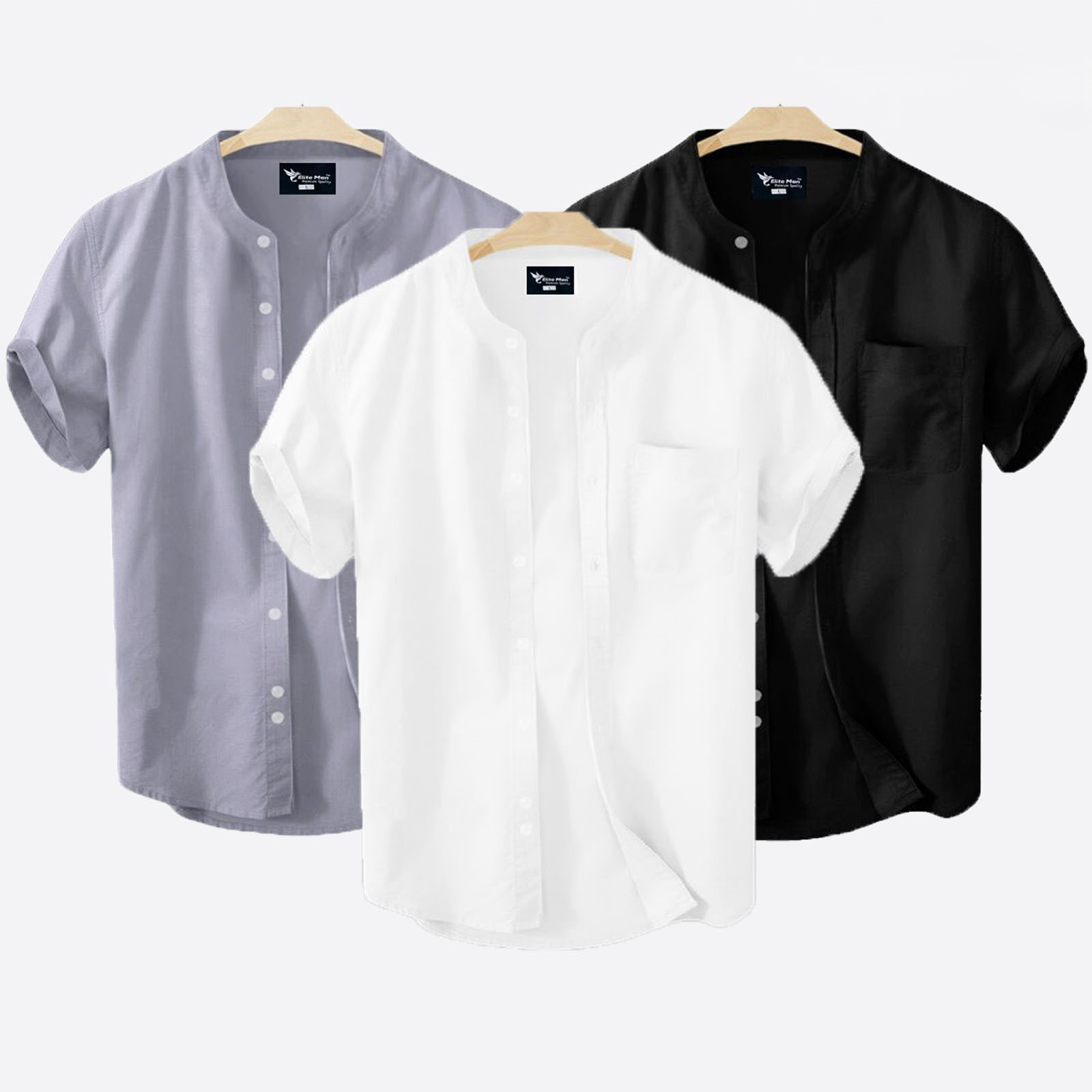 Ban Collar Shirt (Short Sleeve)