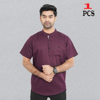 Premium Quality Stripe Cotton Fabrics Katua - Purple.