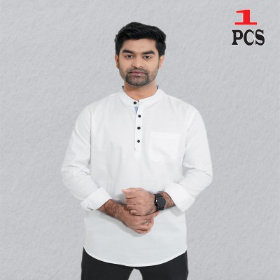 Premium Quality Herringbone Fabrics Katua - White.