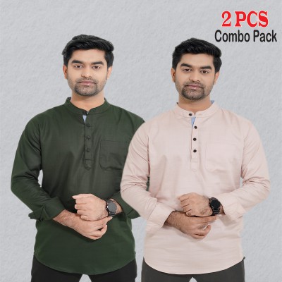 2 pcs Combo Herringbone Fabrics Katua - Green & Brown.