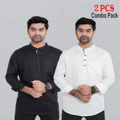 2 pcs Combo Herringbone Fabrics Katua - Black & White.