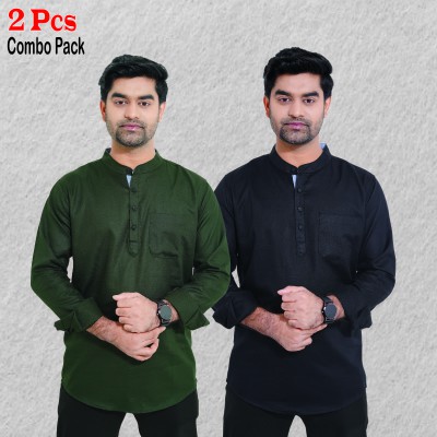 2 pcs Combo Herringbone Fabrics Katua - Black & Green.