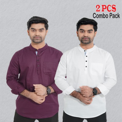 2 pcs Combo Herringbone Fabrics Katua - White & Purple.