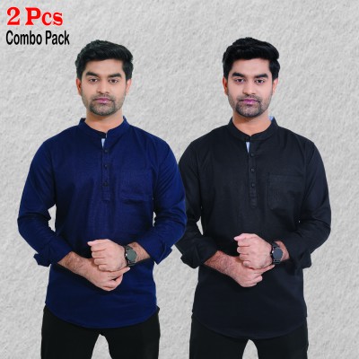 2 pcs Combo Herringbone Fabrics Katua - Black & Navy Blue.