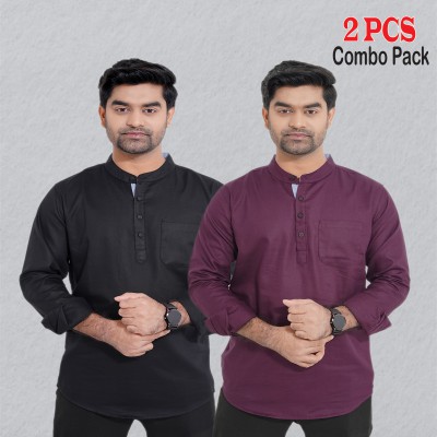 2 pcs Combo Herringbone Fabrics Katua - Black & Purple.