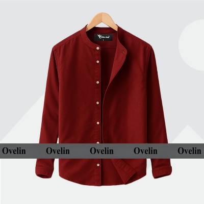 Premium Quality Ban Colar Full Sleeve Shirt - Maroon.
