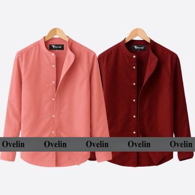 2 pcs Combo Ban Colar Full Sleeve Shirt - Pink & Maroon.