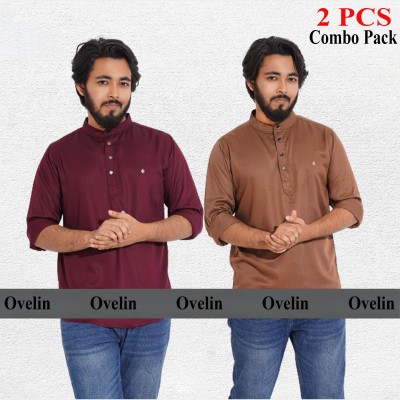 2 pcs Combo Satin Fabrics Katua - Purple & Coffee.