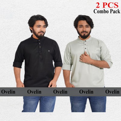 2 pcs Combo Satin Fabrics Katua - Black & Lemon.