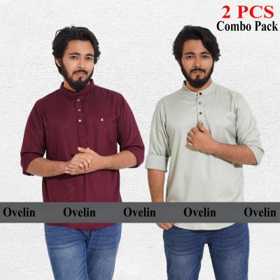 2 pcs Combo Satin Fabrics Katua - Purple & Lemon.