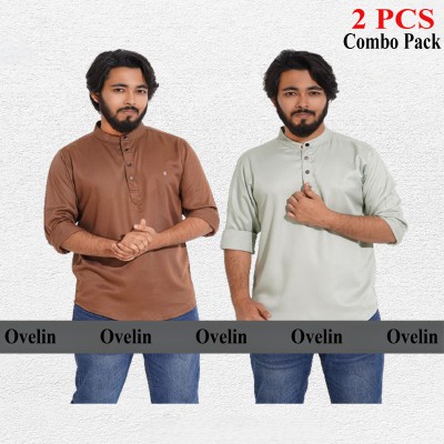 2 pcs Combo Satin Fabrics Katua - Lemon & Coffee.