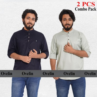 2 pcs Combo Satin Fabrics Katua - Lemon & Navy Blue.