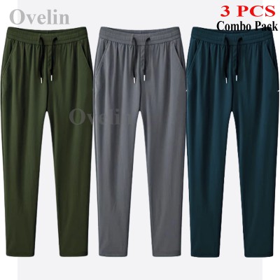 3 pcs Combo Premium Quality Solid Trouser - Ash, Olive & Green.