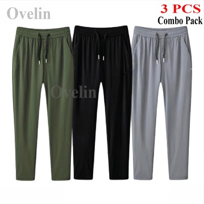 3 pcs Combo Premium Quality Solid Trouser - Black, Ash & Olive.
