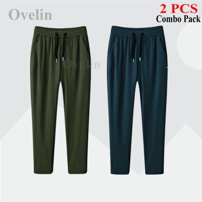 2 pcs Combo Premium Quality Solid Trouser - Olive & Green.
