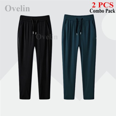 2 pcs Combo Premium Quality Solid Trouser - Black & Green.
