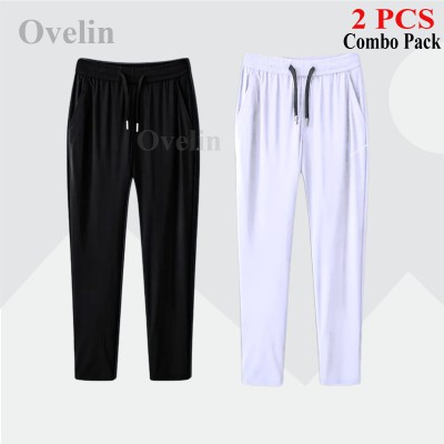 2 pcs Combo Premium Quality Solid Trouser - Black & White.