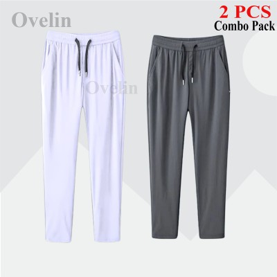 2 pcs Combo Premium Quality Solid Trouser - Ash & White.