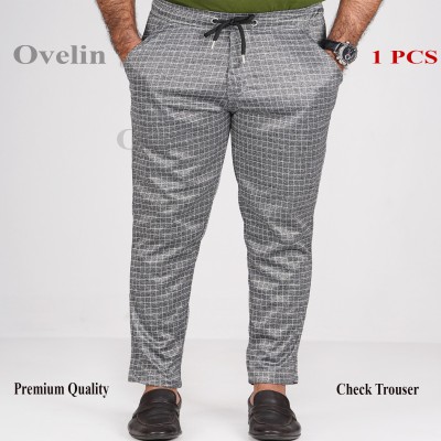 Premium Quality Check Trouser's - Ash Stripe.