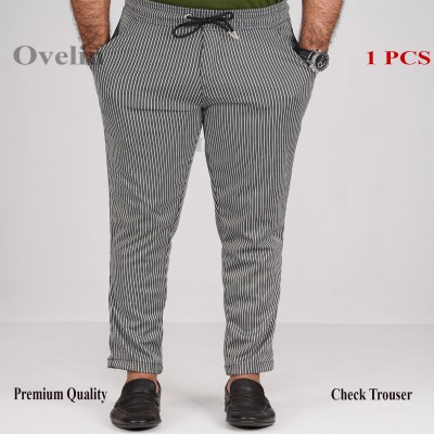 Premium Quality Check Trouser's - White Stripe.