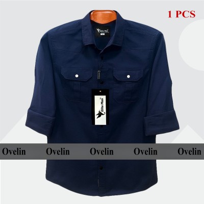 Premium Quality Double Pocket Shirt - Navy Blue.