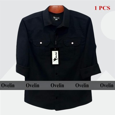 Premium Quality Double Pocket Shirt - Black.