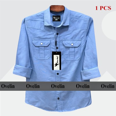 Premium Quality Double Pocket Shirt - Sky Blue.