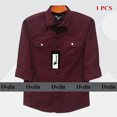 Premium Quality Double Pocket Shirt - Maroon.