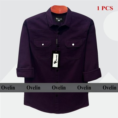 Premium Quality Double Pocket Shirt - Purple.