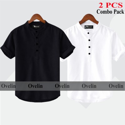 2 pcs Combo Short Sleeve Katua For Men's - Black & White.