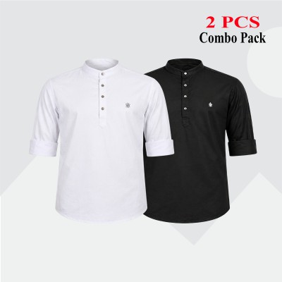 2 pcs Combo Satin Fabrics Katua - Black & White.