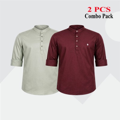 2 pcs Combo Satin Fabrics Katua - Purple & Lemon.