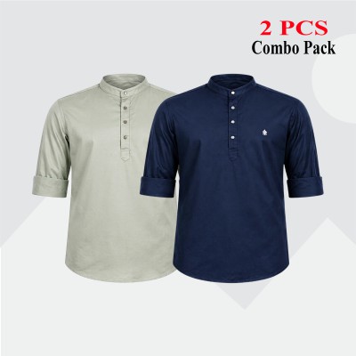 2 pcs Combo Satin Fabrics Katua - Lemon & Navy Blue.