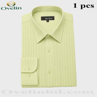 Premium Quality Formal Shirt (City Stripe) - Lemon.