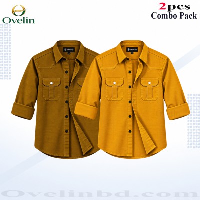 2 Pcs Combo Premium Quality Double Pocket Shirt - Banson & Kathali.